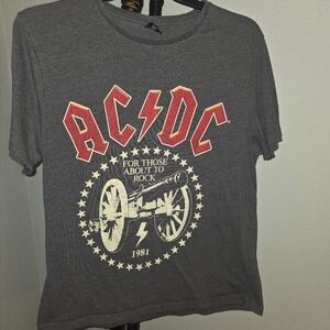 Official AC/DC Mrech Charcoal Tee with Bold Design